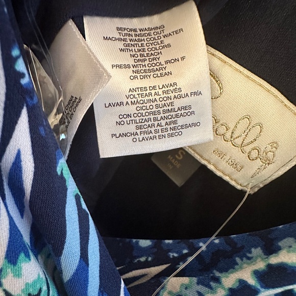 Pappagallo Women’s Wide Leg Jumpsuit Blue Print Sleeveless Size Small - Picture 5 of 5